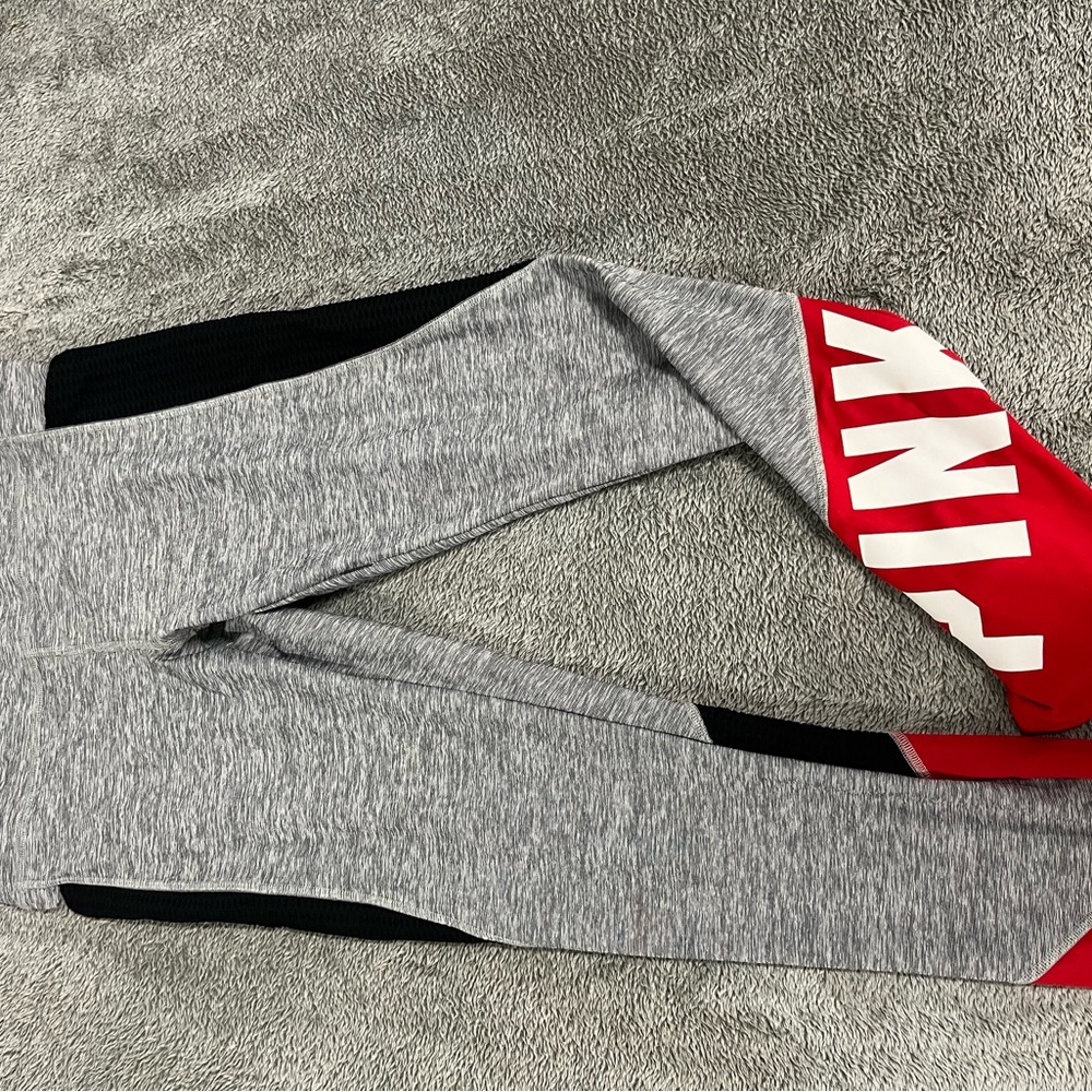 Pink Gray and Red Leggings